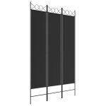 Vidaxl cloison de s�paration 3 panneaux noir 120x200 cm tissu