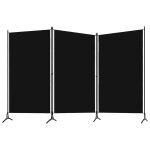 Vidaxl cloison de s�paration 3 panneaux noir 260x180 cm