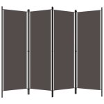 Vidaxl cloison de sparation 4 panneaux anthracite 200x180 cm