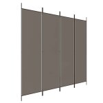 Vidaxl cloison de s�paration 4 panneaux anthracite 200x200 cm tissu