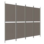 Vidaxl cloison de s�paration 4 panneaux anthracite 200x200 cm tissu