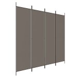 Vidaxl cloison de s�paration 4 panneaux anthracite 200x220 cm tissu