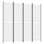 Vidaxl cloison de s�paration 4 panneaux blanc 200x200 cm tissu