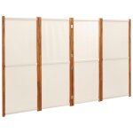 Vidaxl cloison de s�paration 4 panneaux blanc cr�me 280x180 cm
