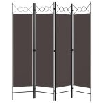 Vidaxl cloison de s�paration 4 panneaux marron 160 x 180 cm