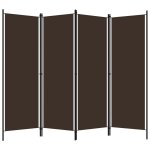 Vidaxl cloison de sparation 4 panneaux marron 200x180 cm