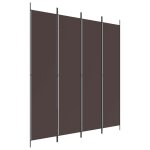 Vidaxl cloison de s�paration 4 panneaux marron 200x220 cm tissu