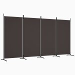 Vidaxl cloison de sparation 4 panneaux marron 346x180 cm tissu