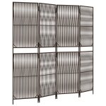 Vidaxl cloison de s�paration 4 panneaux marron r�sine tress�e