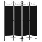 Vidaxl cloison de séparation 4 panneaux noir 160 x 180 cm Vidaxl cloison de séparation 4 panneaux noir 160 x 180 cm