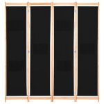 Vidaxl cloison de séparation 4 panneaux noir 160x170x4 cm tissu Vidaxl cloison de séparation 4 panneaux noir 160x170x4 cm tissu