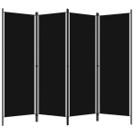 Vidaxl cloison de sparation 4 panneaux noir 200x180 cm