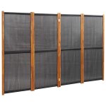Vidaxl cloison de s�paration 4 panneaux noir 280x180 cm