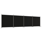 Vidaxl cloison de sparation 4 panneaux noir 698x180 cm tissu