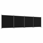 Vidaxl cloison de s�paration 4 panneaux noir 698x180 cm tissu