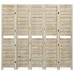 Vidaxl cloison de séparation 5 panneaux 175x165 cm bois de paulownia Vidaxl cloison de séparation 5 panneaux 175x165 cm bois de paulownia