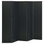 Vidaxl cloisons de s�paration 5 panneaux 2 pcs noir 200x180 cm acier