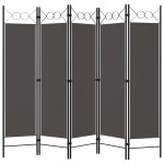 Vidaxl cloison de s�paration 5 panneaux anthracite 200x180 cm