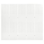 Vidaxl cloison de s�paration 5 panneaux blanc 200x180 cm acier