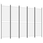 Vidaxl cloison de sparation 5 panneaux blanc 250x180 cm tissu