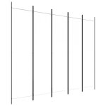 Vidaxl cloison de séparation 5 panneaux blanc 250x200 cm tissu Vidaxl cloison de séparation 5 panneaux blanc 250x200 cm tissu