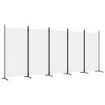 Vidaxl cloison de sparation 5 panneaux blanc 433x180 cm tissu