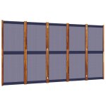 Vidaxl cloison de sparation 5 panneaux bleu fonc 350x180 cm