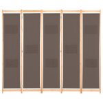 Vidaxl cloison de séparation 5 panneaux marron 200 x 170 x 4 cm tissu Vidaxl cloison de séparation 5 panneaux marron 200 x 170 x 4 cm tissu