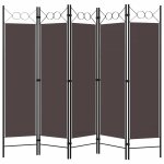 Vidaxl cloison de s�paration 5 panneaux marron 200x180 cm