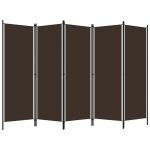 Vidaxl cloison de s�paration 5 panneaux marron 250x180 cm