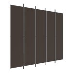 Vidaxl cloison de s�paration 5 panneaux marron 250x220 cm tissu