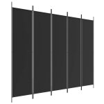 Vidaxl cloison de s�paration 5 panneaux noir 250x200 cm tissu