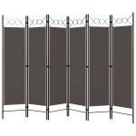 Vidaxl cloison de s�paration 6 panneaux anthracite 240x180 cm