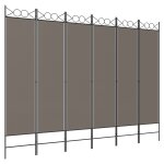 Vidaxl cloison de s�paration 6 panneaux anthracite 240x200 cm tissu