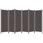 Vidaxl cloison de sparation 6 panneaux anthracite 300x180 cm
