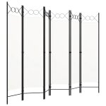 Vidaxl cloison de s�paration 6 panneaux blanc 240x180 cm