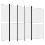 Vidaxl cloison de s�paration 6 panneaux blanc 300x220 cm tissu