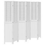 Vidaxl cloison de s�paration 6 panneaux blanc bois de paulownia massif