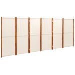 Vidaxl cloison de sparation 6 panneaux blanc crme 420x180 cm