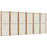 Vidaxl cloison de sparation 6 panneaux gris clair 420x180 cm