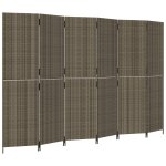 Vidaxl cloison de s�paration 6 panneaux gris r�sine tress�e
