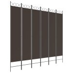 Vidaxl cloison de s�paration 6 panneaux marron 240x220 cm tissu