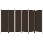 Vidaxl cloison de s�paration 6 panneaux marron 300x180 cm