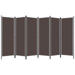 Vidaxl cloison de s�paration 6 panneaux marron 300x180 cm