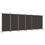 Vidaxl cloison de s�paration 6 panneaux marron 520x180 cm tissu