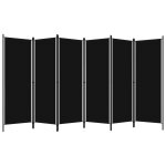 Vidaxl cloison de séparation 6 panneaux noir 300x180 cm Vidaxl cloison de séparation 6 panneaux noir 300x180 cm