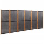 Vidaxl cloison de sparation 6 panneaux noir 420x180 cm