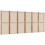 Vidaxl cloison de sparation 6 panneaux taupe 420x180 cm