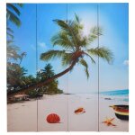 Vidaxl cloison de sparation pliable 160 x 170 cm plage