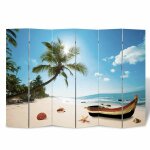 Vidaxl cloison de s�paration pliable 217x170 cm plage
